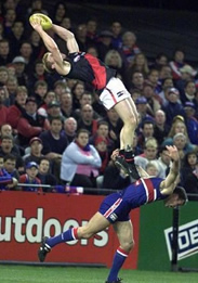 Australian Rules Football - marking the ball