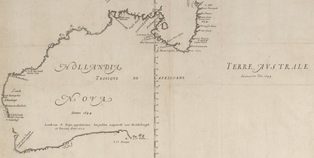 Thevenot's 1663 map of Terra Australis Incognita